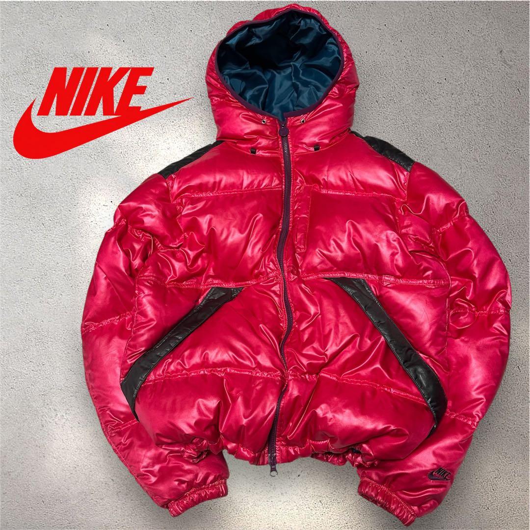 NIKE ナイキ ダウンジャケット 赤 短丈 ドローコード y2k ストリート