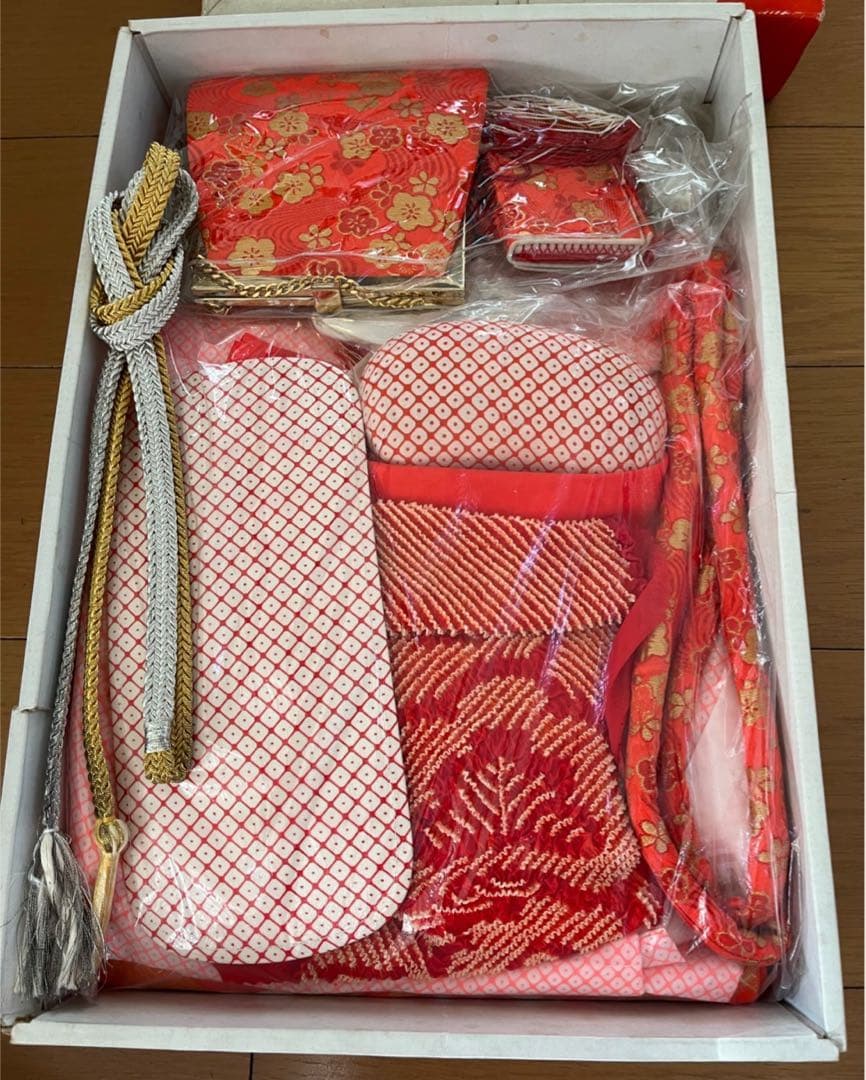 七五三 着物セット オレンジ 赤 7歳 - 七五三低 価格 通販