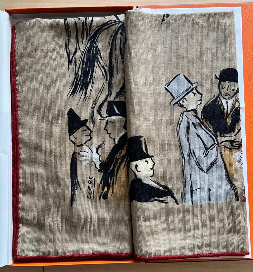 新品　エルメス　カシシル　カレジェアン　 《パドック》カシミヤ　バンダナ　140