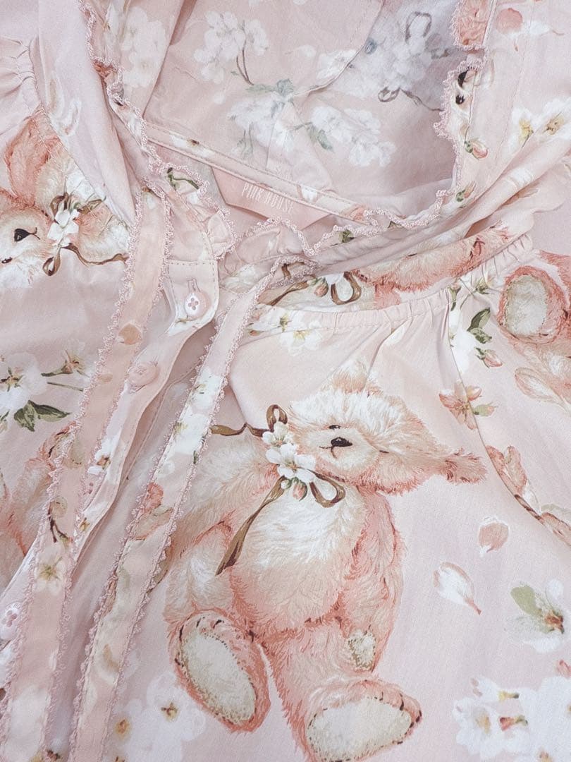 pinkhouse♡ 桜テディ♡ チュニックワンピ、エプロン♡