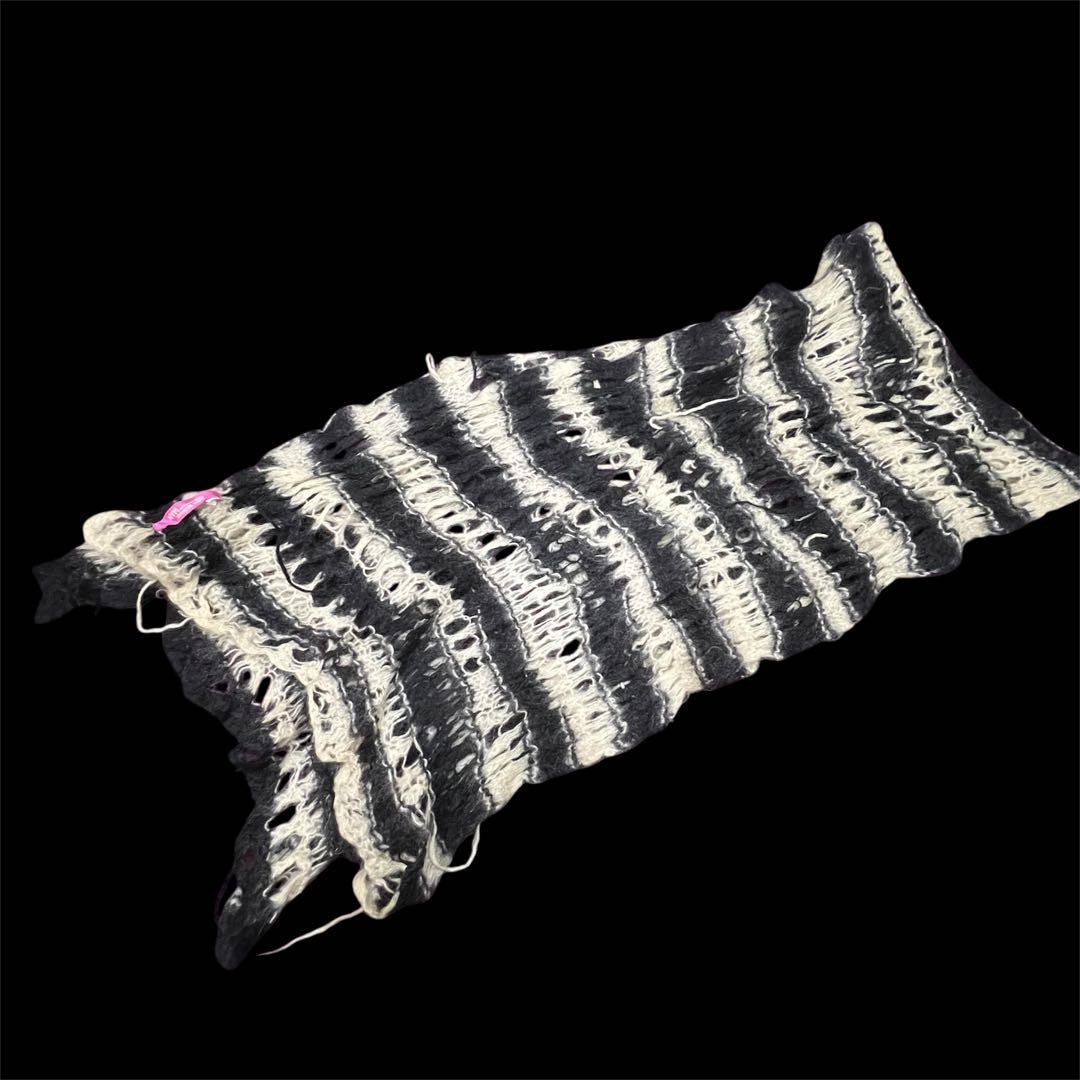 JUNYA WATANABE MAN ブロークン ボーダー ニット マフラー