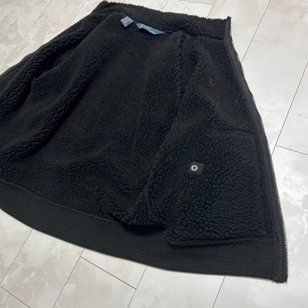 ポロ・ラルフ・ローレン フリースジャケット 黒 裏ボア