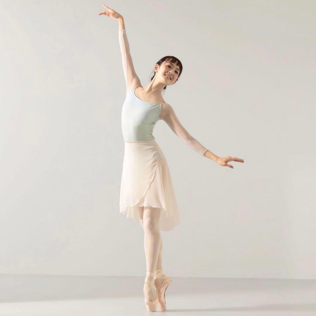 チャコットNela ライン 7分袖レオタード アクアグリーン バレエ ミント M