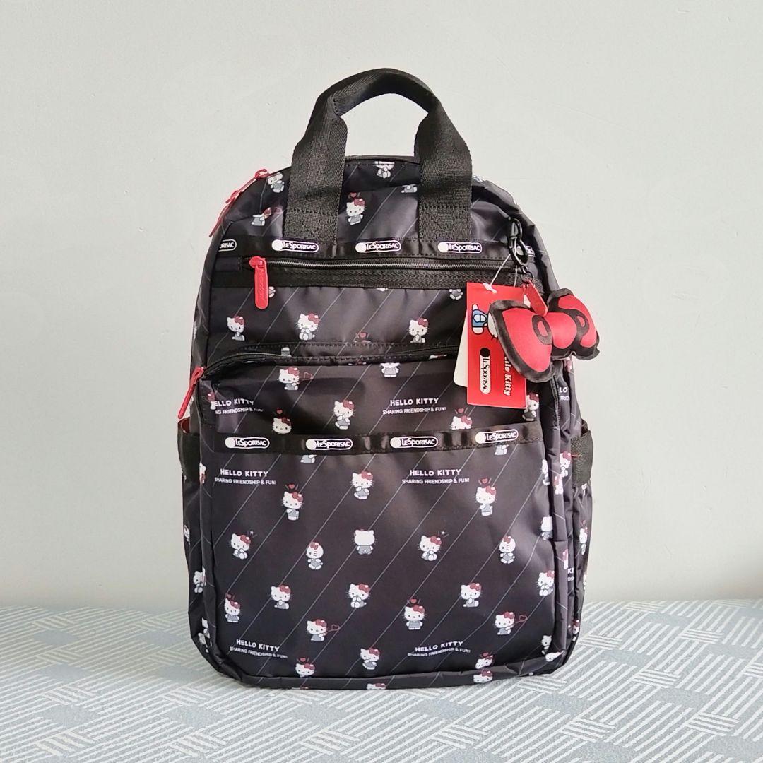 レスポートサック ハローキティ ブラック リュック リボン結び 50周年