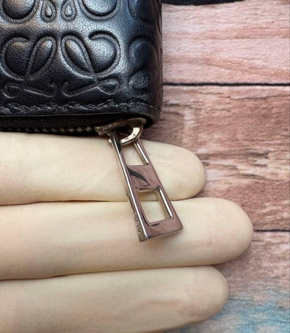 ✨美品✨ロエベ　LOEWE 長財布　アナグラム　ラウンドファスナー　ブラック　黒