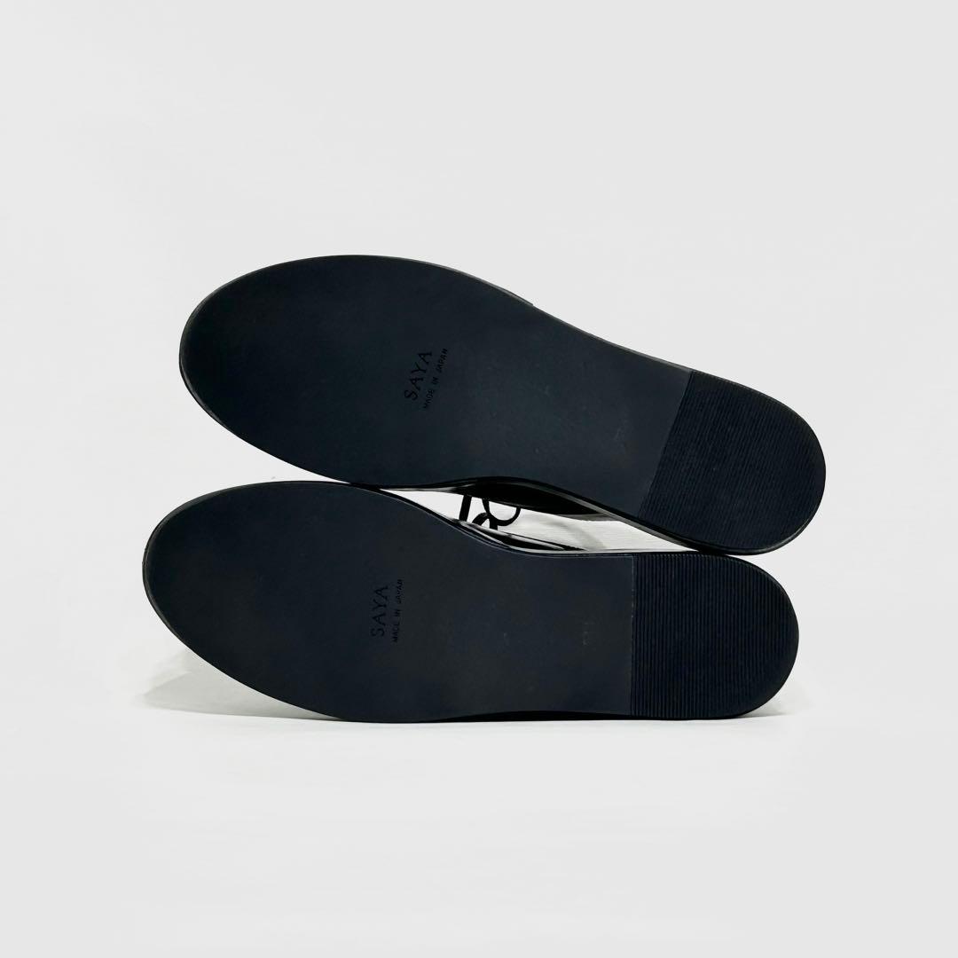 ■美品 サヤ SAYA レースアップシューズ 23.5 37 ローファー 黒