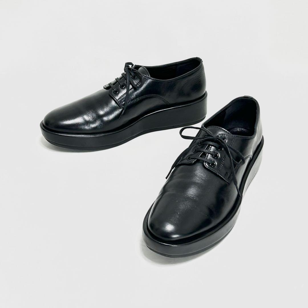 ■美品 サヤ SAYA レースアップシューズ 23.5 37 ローファー 黒