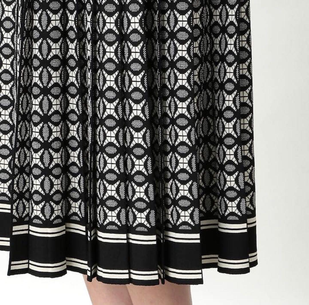 美品✨EPOCA ジオメトリックフィーノスカート ニット プリーツ 20AW