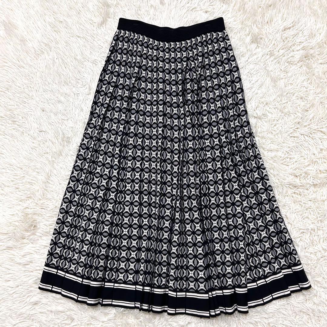 美品✨EPOCA ジオメトリックフィーノスカート ニット プリーツ 20AW
