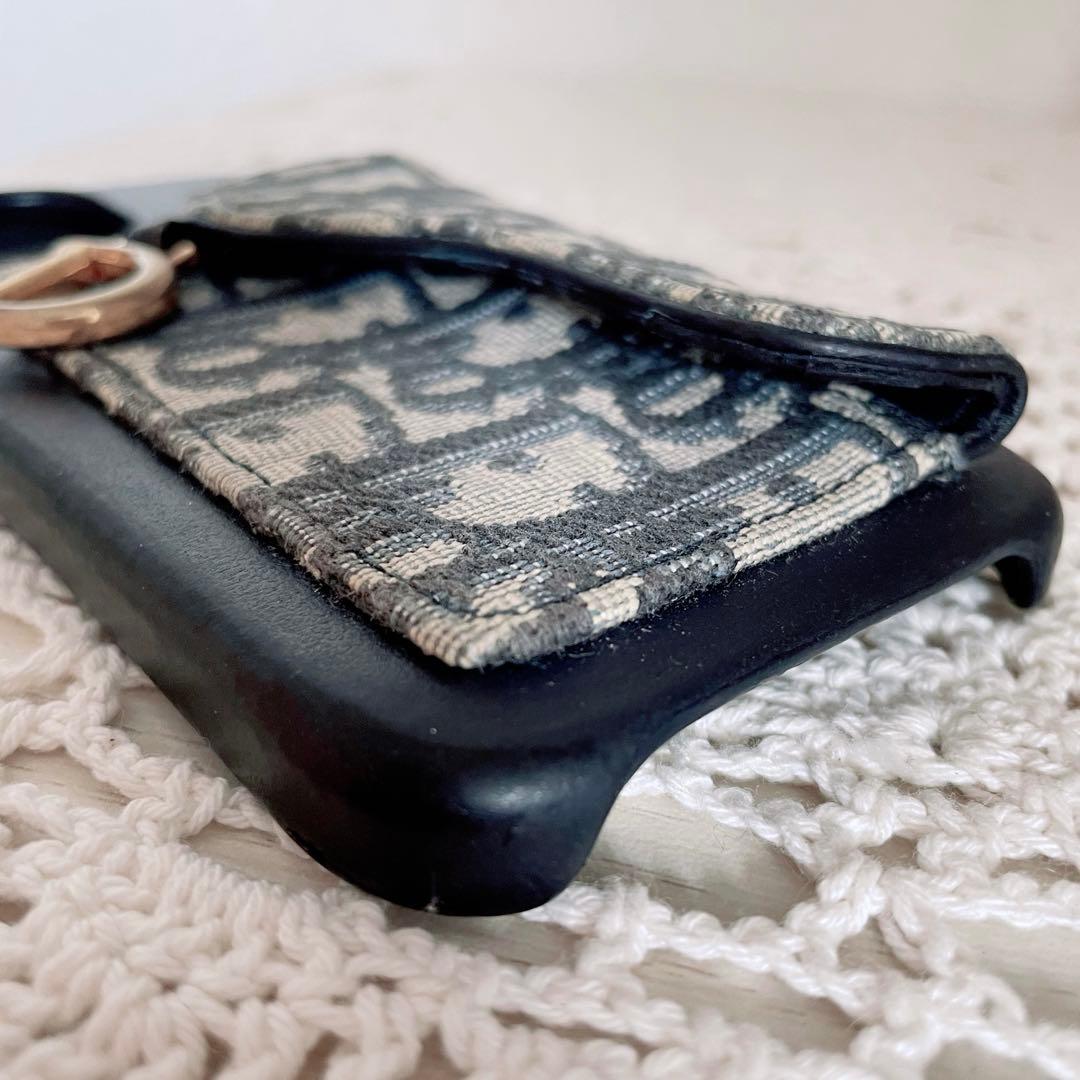 美品Dior iPhoneケース　アイフォン15オブリーク　サドル　ネイビー