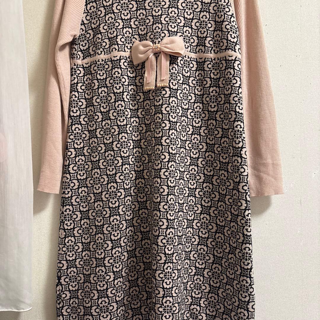 新品未使用⭐︎スーパービューティー44⭐︎ピンクx黒ワンピースリボン