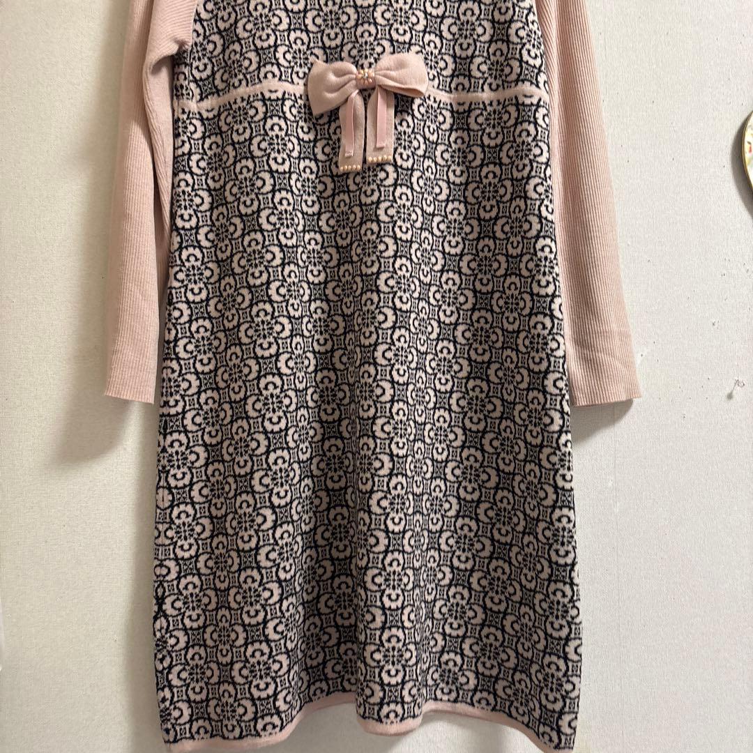 新品未使用⭐︎スーパービューティー44⭐︎ピンクx黒ワンピースリボン