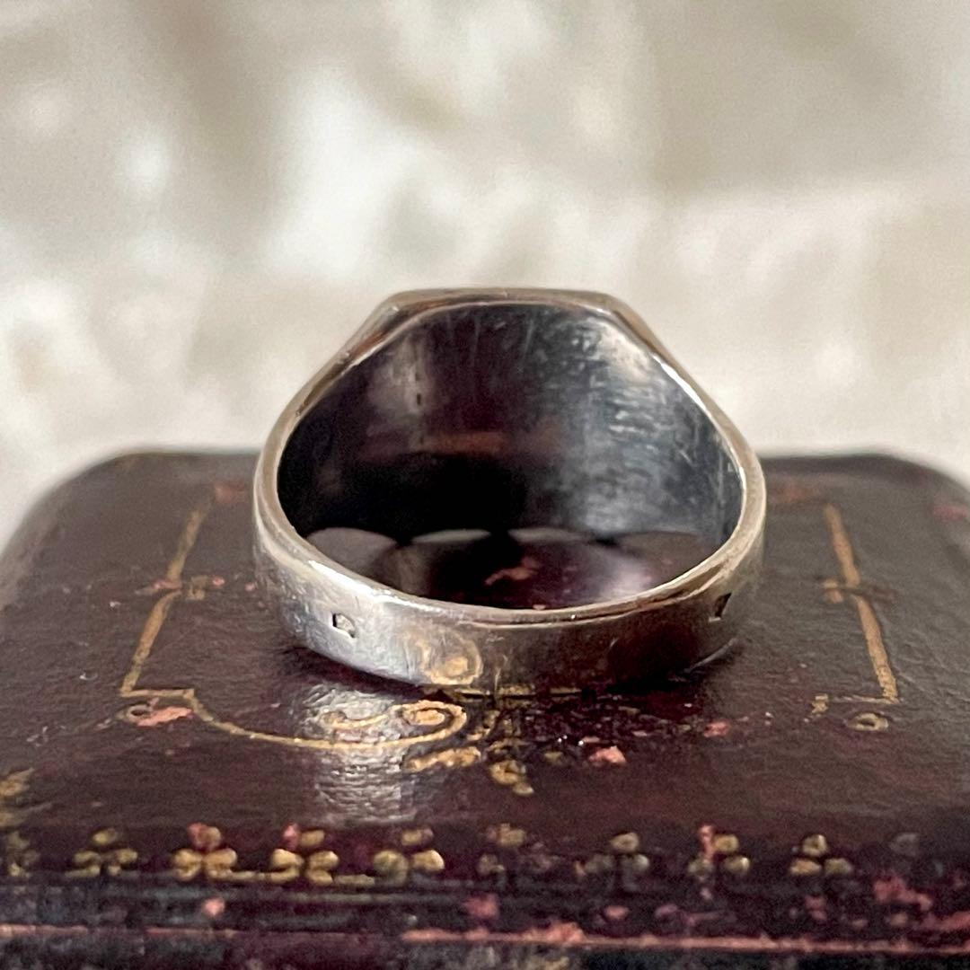 ブギウギ 　純銀製紋章デザインリング　フランスアンティーク　シグネット指輪