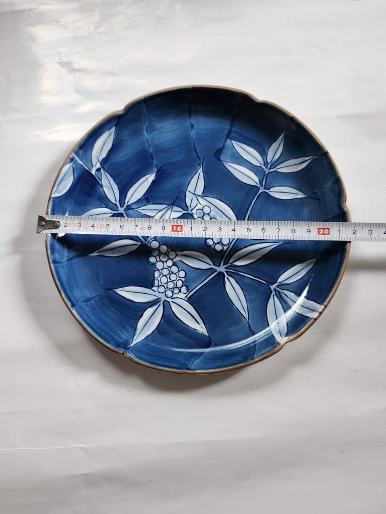 和皿 19枚セット 青い葉模様