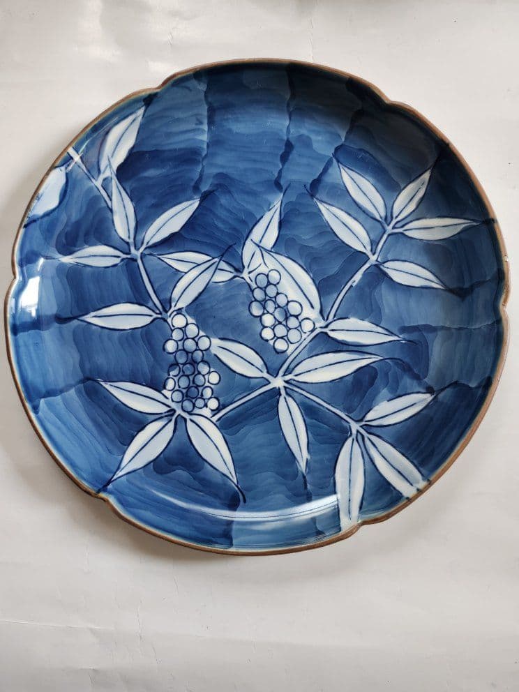 和皿 19枚セット 青い葉模様