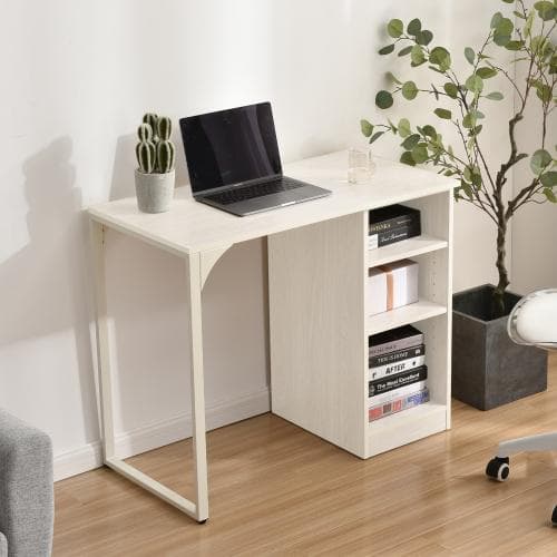 【2個セット】パソコンデスク 3段シェルフ付 オフィスデスク 簡易デスク学習机
