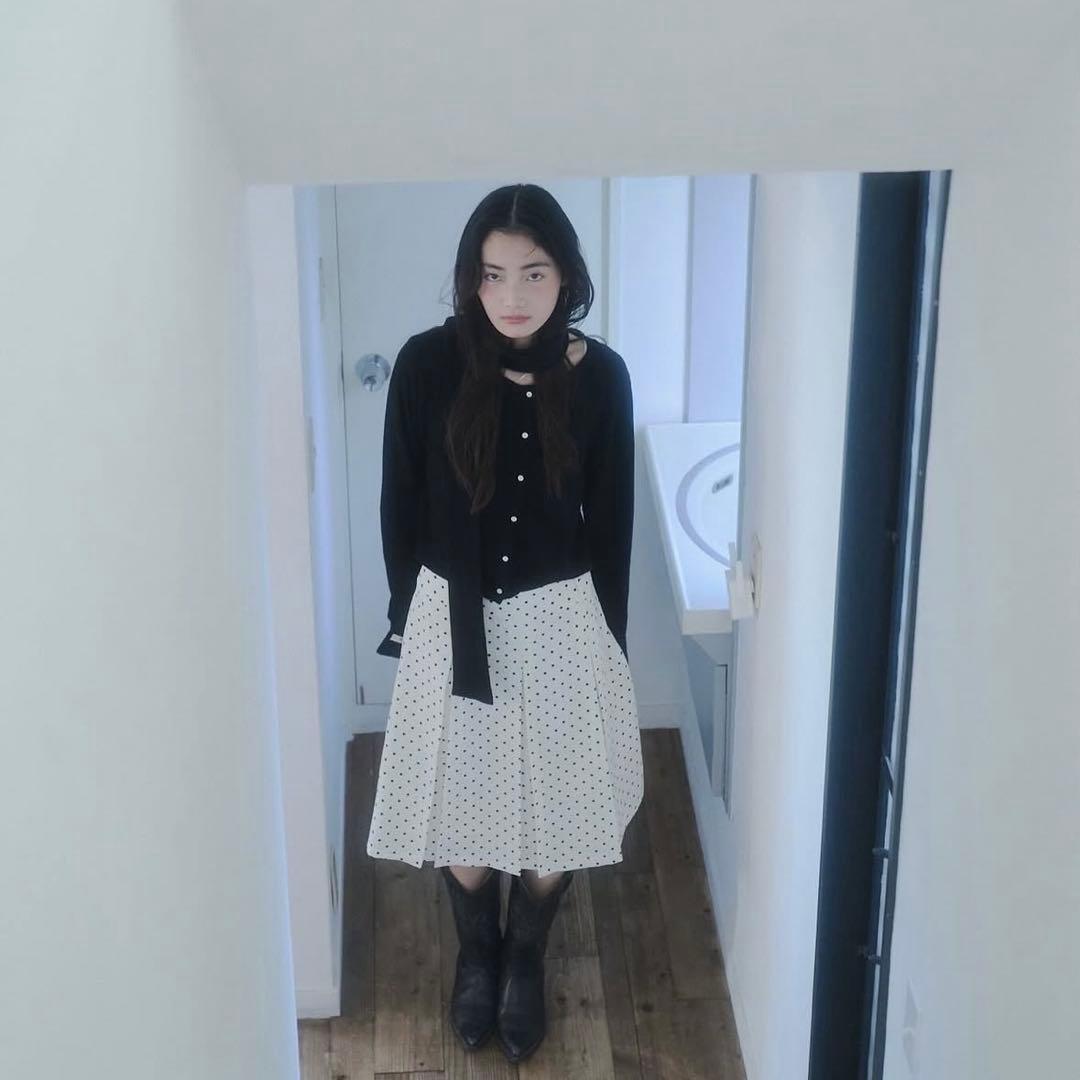 Smyeon ミディボックスプリーツスカート ドット M - メルカリ