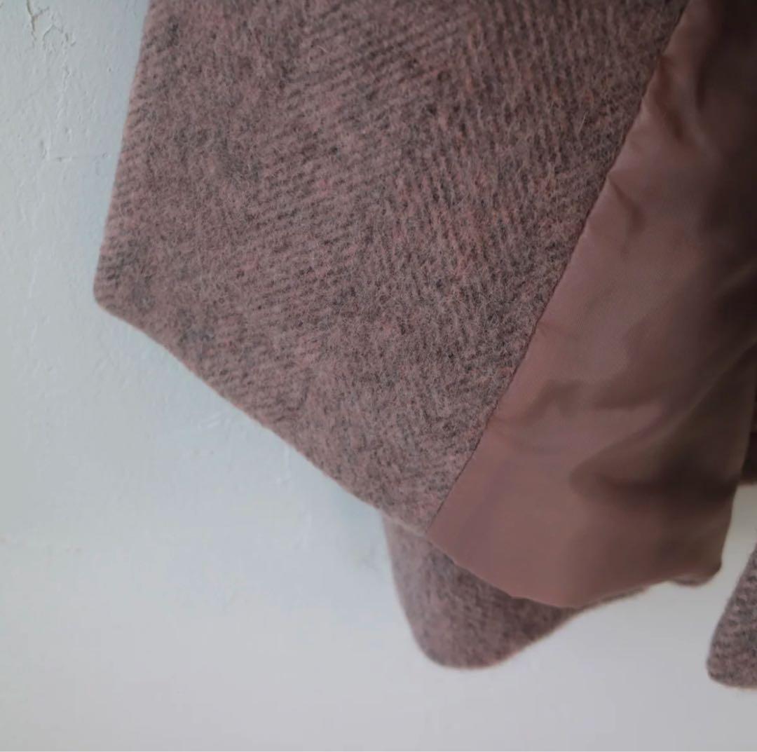 YARRA ヤラ　ウール混合 ボタン付きチェスターコート　ピンク