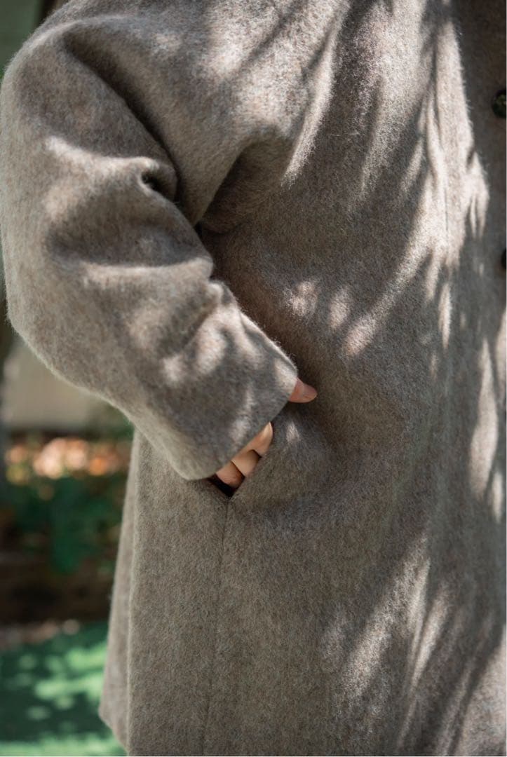 YARRA ヤラ　ウール混合 ボタン付きチェスターコート　ピンク