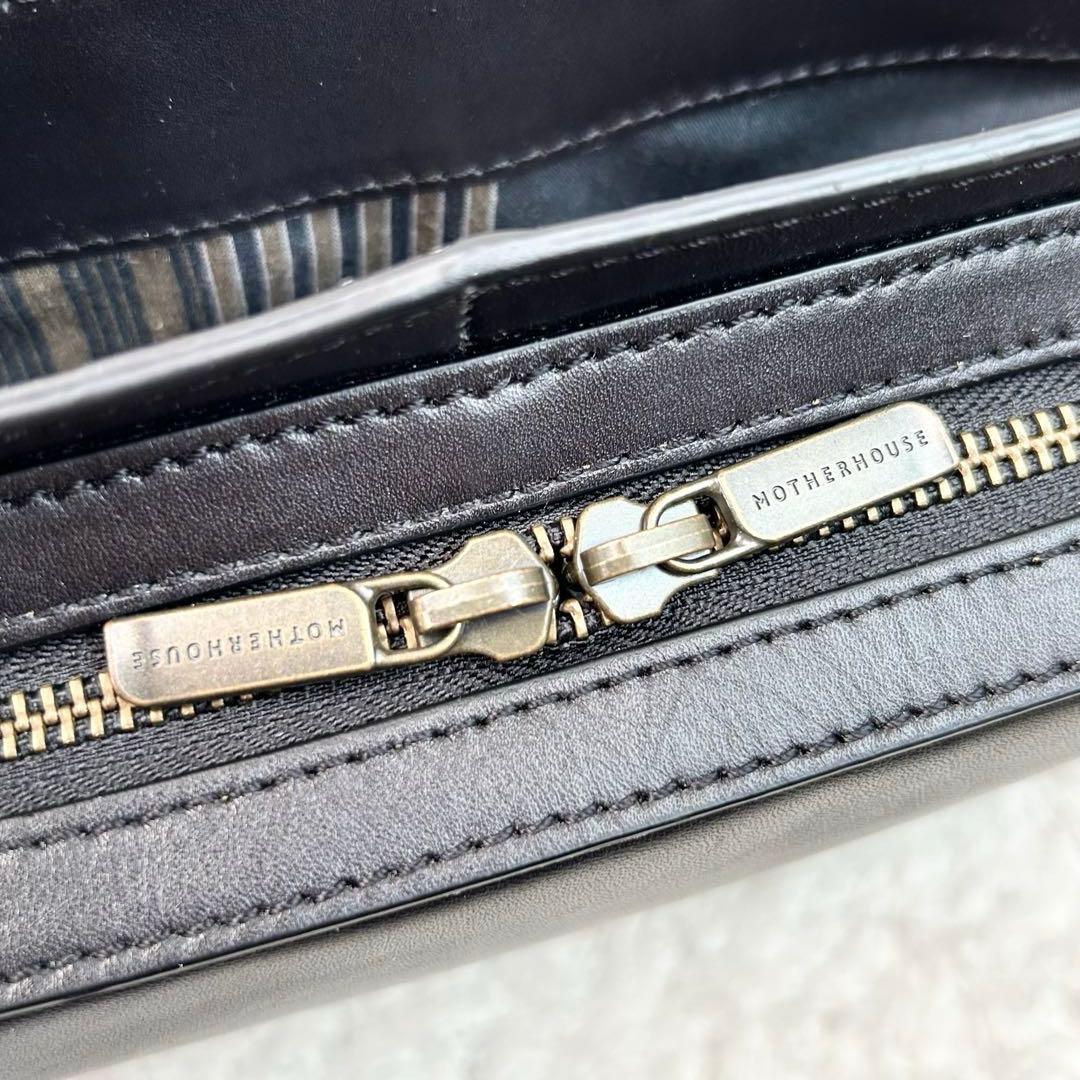 マザーハウス アンティーク ソラ ブラック 本革 ショルダーバッグ 2way