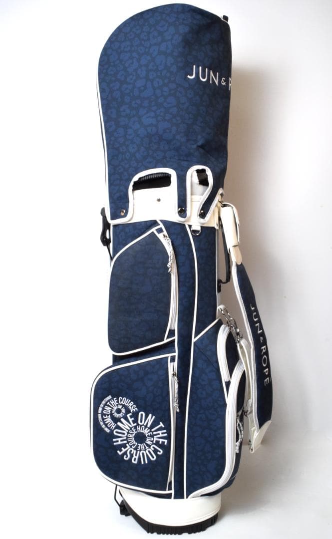 屋外未使用 JUN&ROPE' アニマル柄 ゴルフ キャディバッグ ネイビー