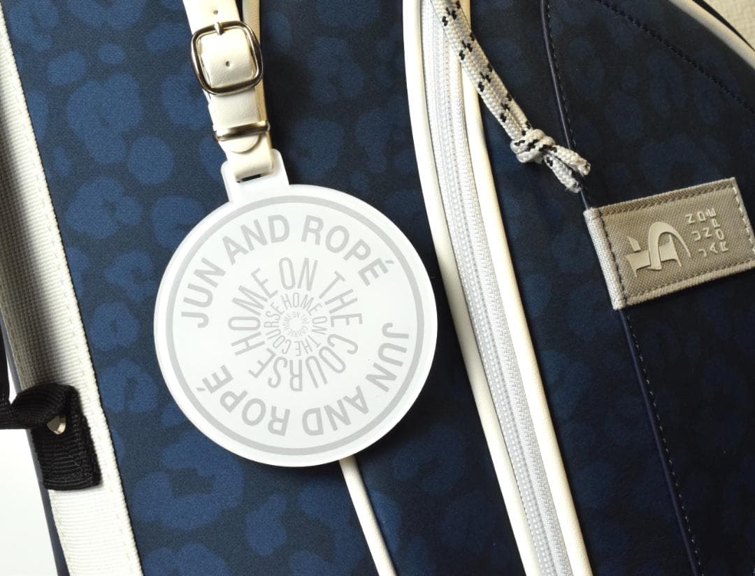 屋外未使用 JUN&ROPE' アニマル柄 ゴルフ キャディバッグ ネイビー