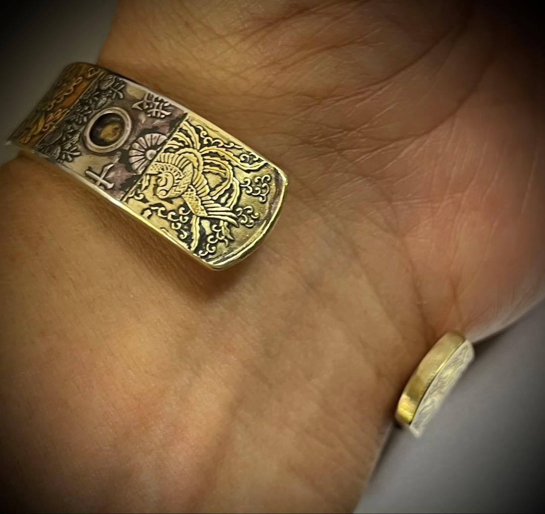 本物古銭使用】パッチワークバングル 本物古銭使用】日本古銭パッチ