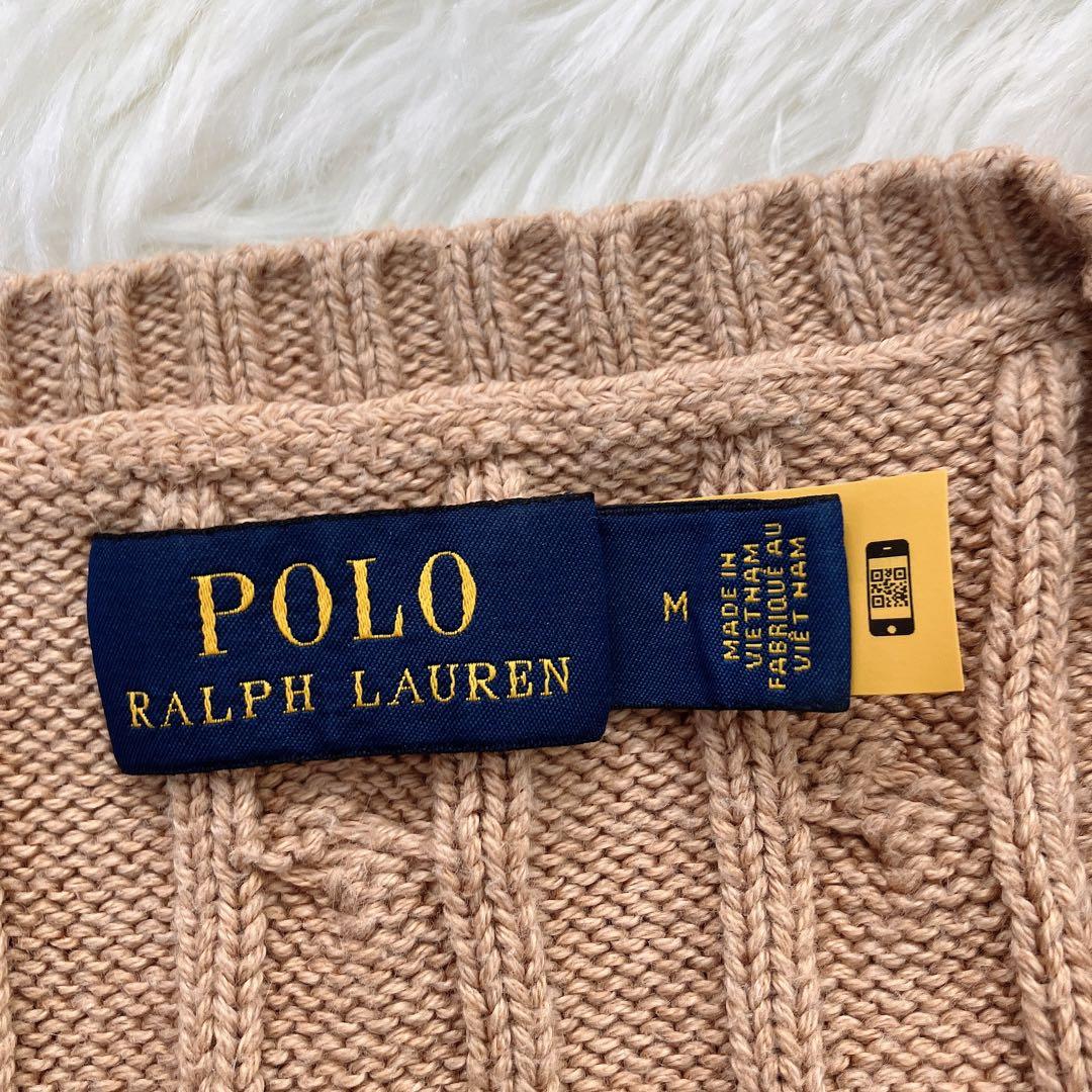 美品　ポロ　ラルフローレン　ケーブルニットワンピース　近年モデル　ベージュ