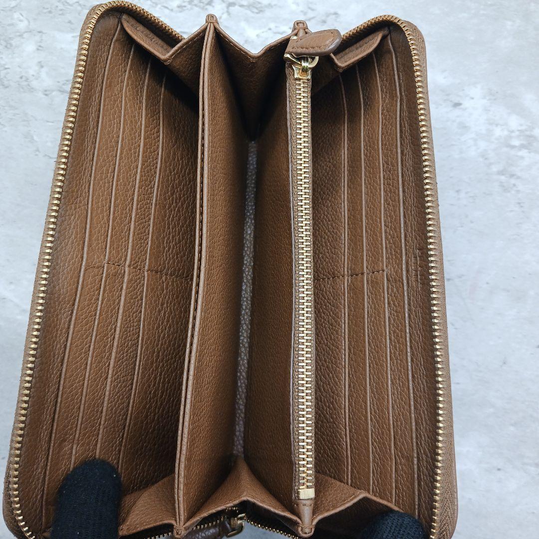✨美品✨ プラダ ヴッテロ グレイン ラウンドファスナー 長財布 ブラウン