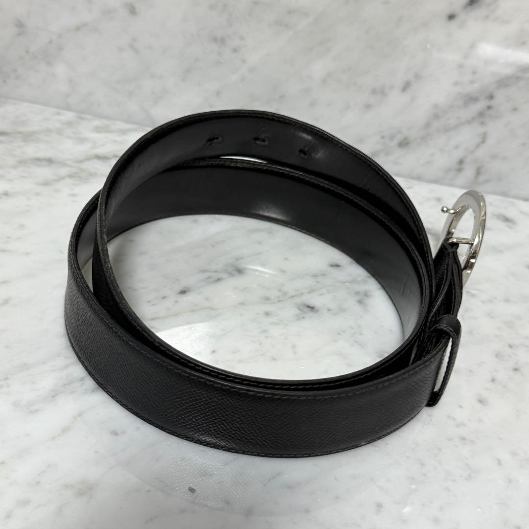 BVLGARI ブルガリ ベルト 本革 レザー ブラック 黒 銀 Silver