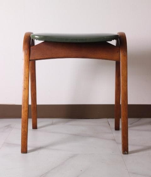 秋田木工 ヴィンテージ スタッキング スツール チェア 椅子 曲木 モスグリーン