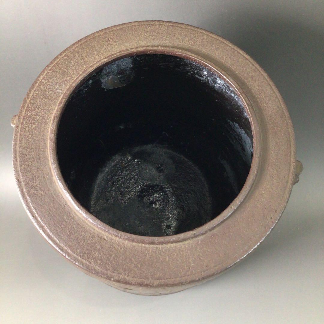 Ｓ１２４　茶釜　『釜師　菊地正直造』『南鐐摘み』『竹紋』『肩衝釜』　共箱　茶道具