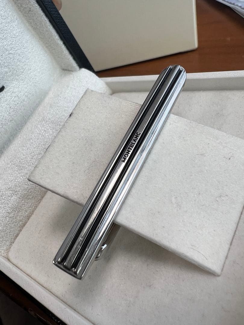 1モンブラン タイバー ネクタイピン シルバー ブラックライン メンズ