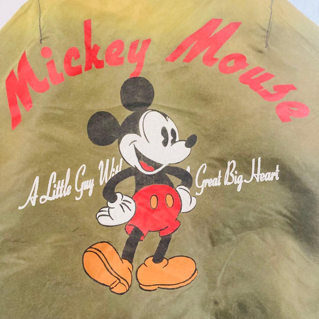 日焼けフェード AVIREX × Disney ミッキー MA-1 M相当 古着