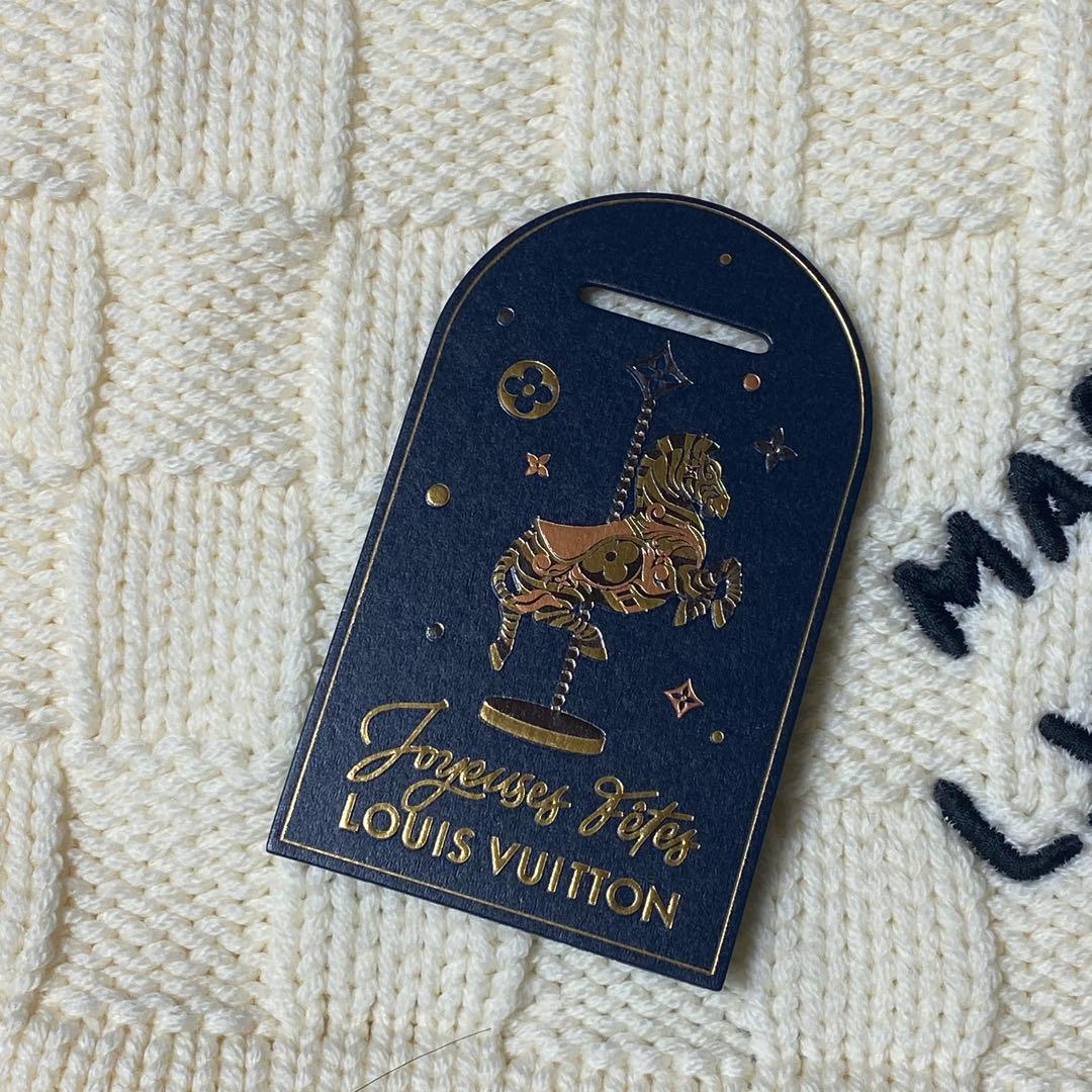 【未使用】ダミエ ヘリテージ スナッグ マフラー　ウール　ニットM92755 白