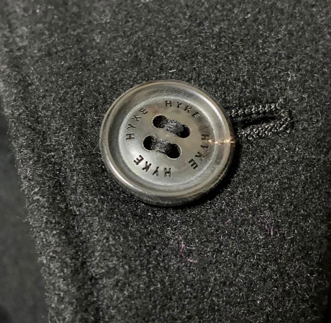 美品HYKE ラムウール メルトン ショールカラー コート