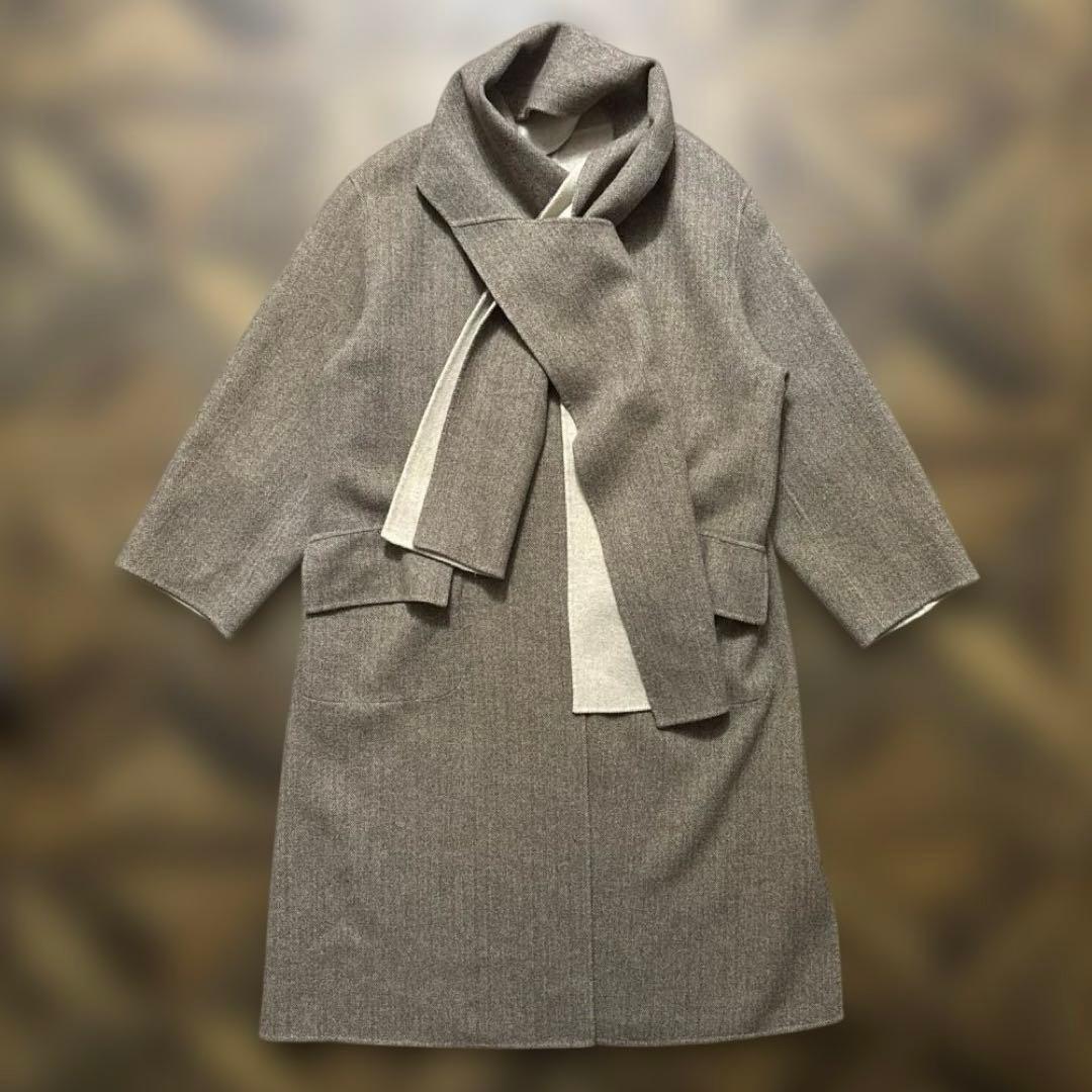 GALERIE VIE ウールダブルフェイス ストール付きコート リバーシブル