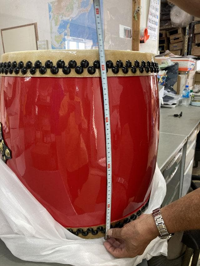 (送料無料)28.000円　Nエイサー大太鼓39x43 cm撥付き