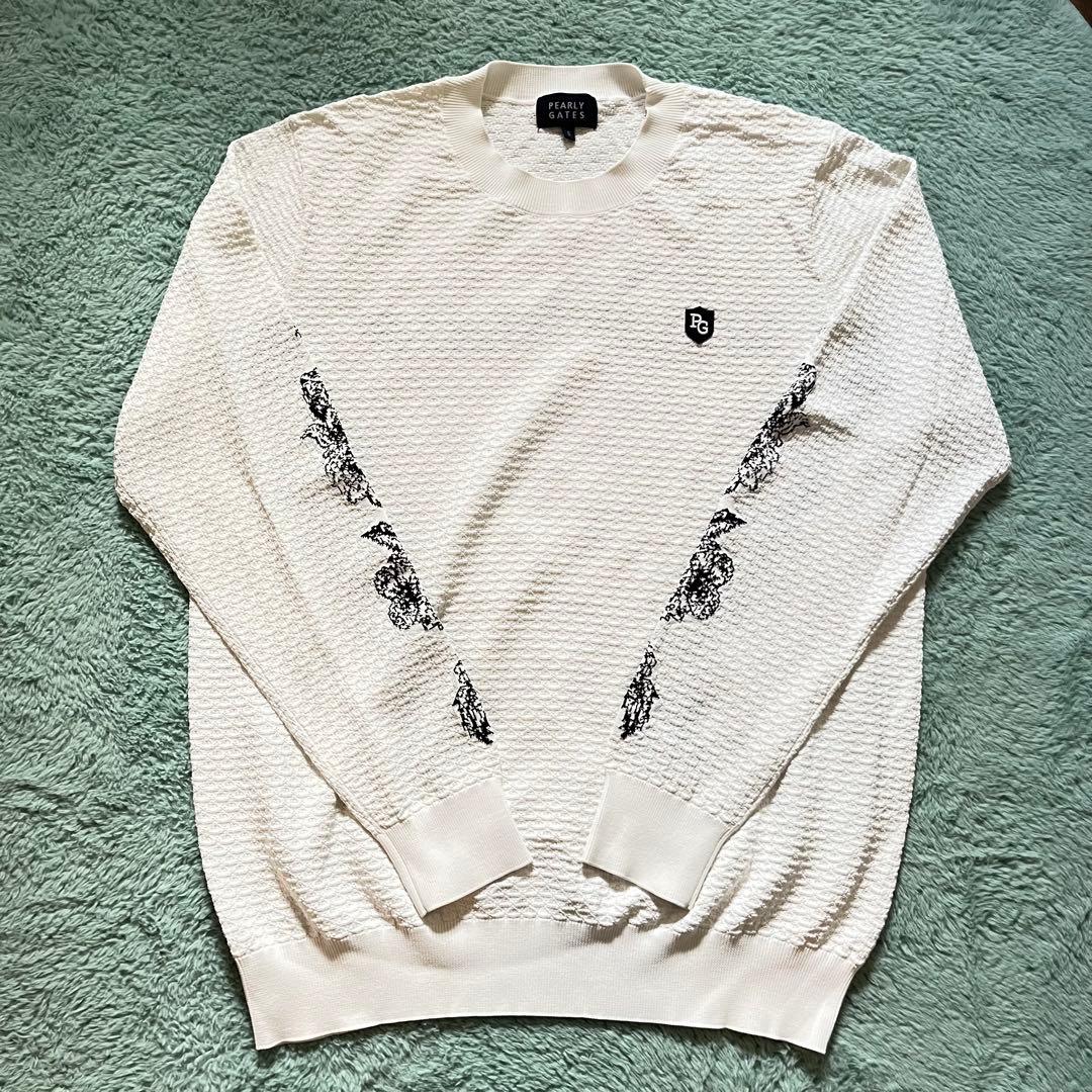 美品・希少 】PEARLY GATES 薄手ニット 花柄 サイズ6 白 ア