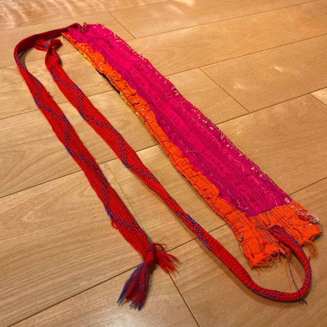 カレン族　アフガンベルト モン族 刺繍ビーズベルト カレン族　ジャンティーク