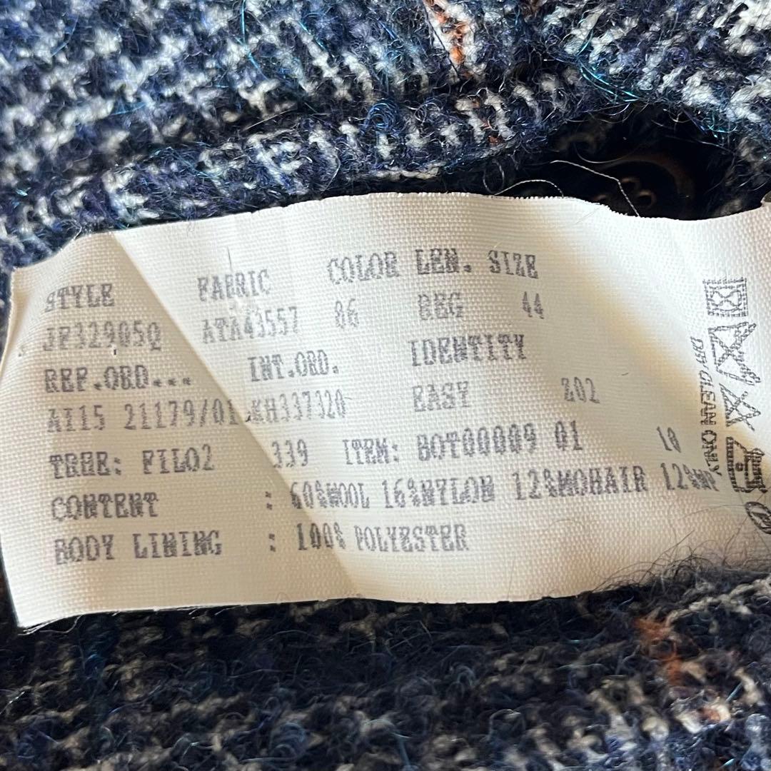 <美品>LARDINI ダブル ウール ツイード ジャケット サイズ44