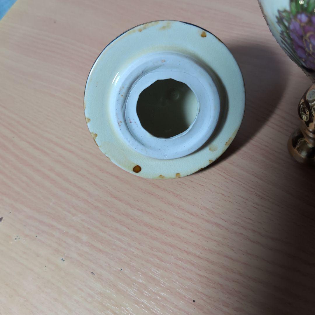 陶器製 香炉 鶴と花のデザイン