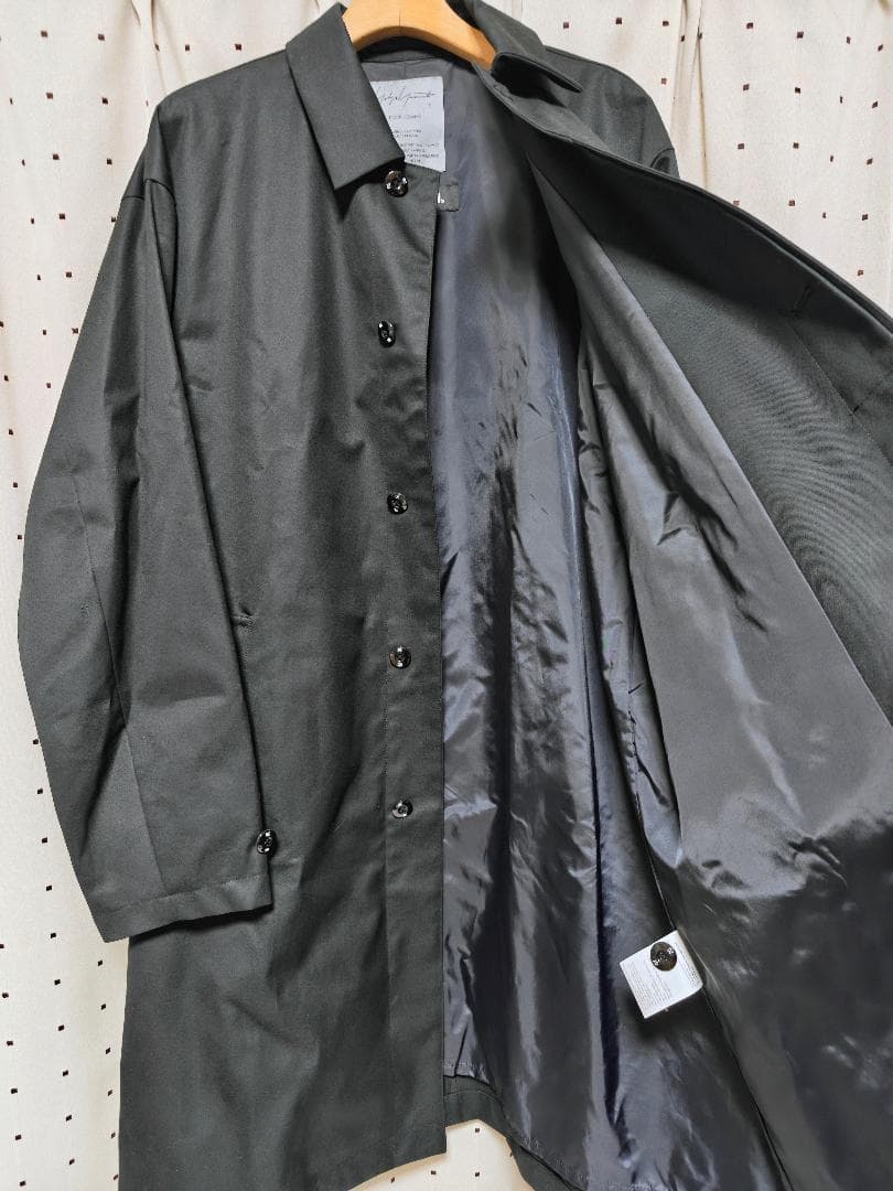 極美品 24SS ヨウジヤマモト ネイバーフッド バルカラーコート ブラック L