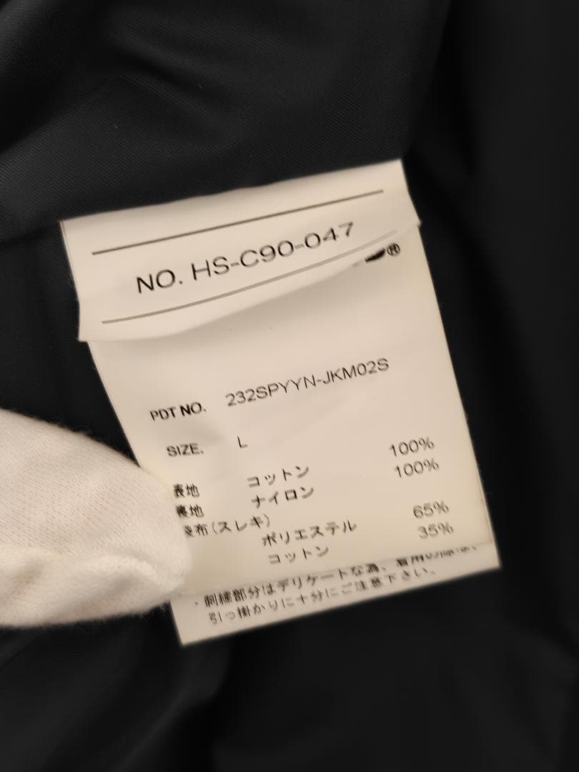 極美品 24SS ヨウジヤマモト ネイバーフッド バルカラーコート ブラック L