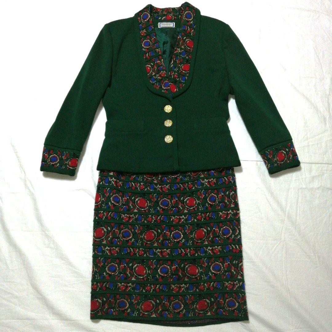 合馬公式アカウント2様　イヴサンローラン セットアップ グリーン　M ジャケット