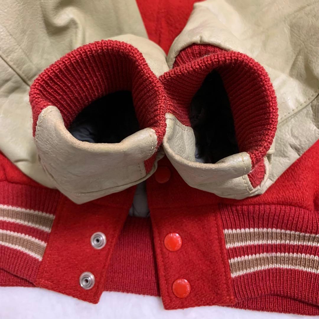 山*酢様 NFL 49ers ウール×レザー スタジャン USA製 M ゴールデ