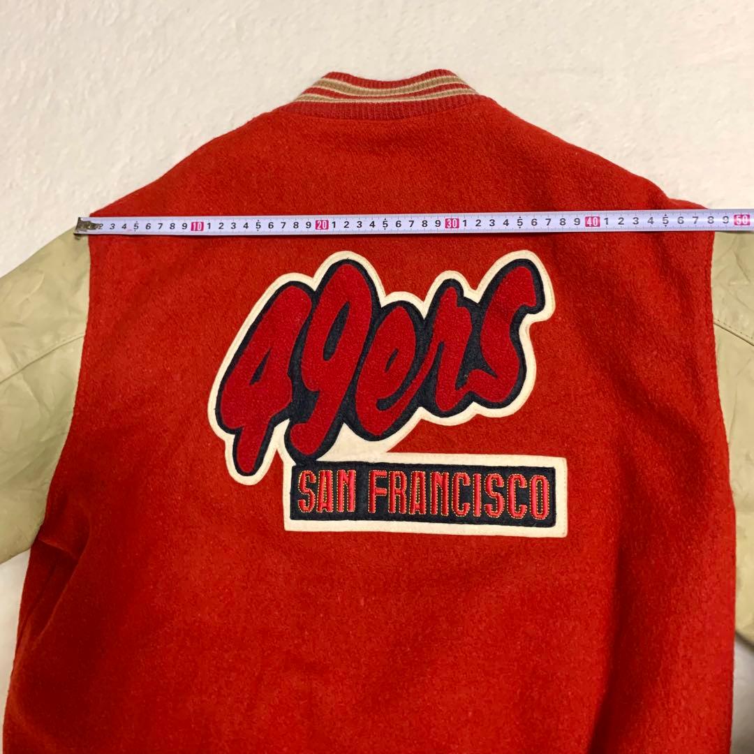 山*酢様 NFL 49ers ウール×レザー スタジャン USA製 M ゴールデ