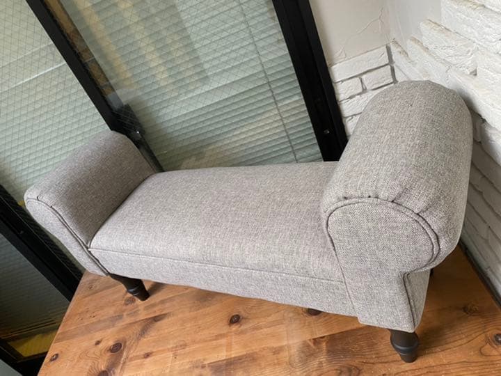 イギリス購入家具　肘掛け付きスツール　脚新品