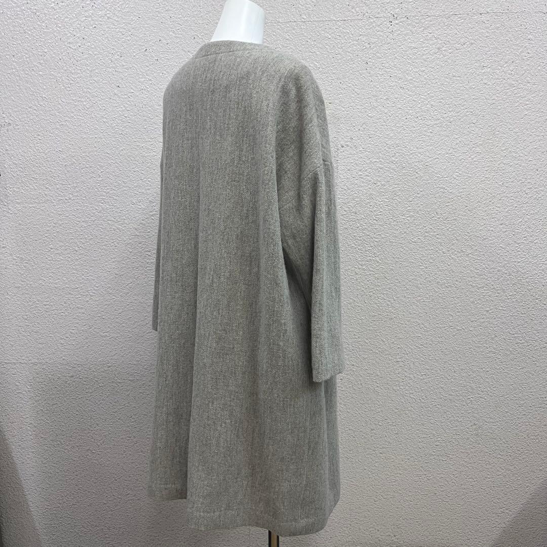 ◆新品未使用品◆ nofl ウールリネンヘリンボーンコート　ノーカラーコート