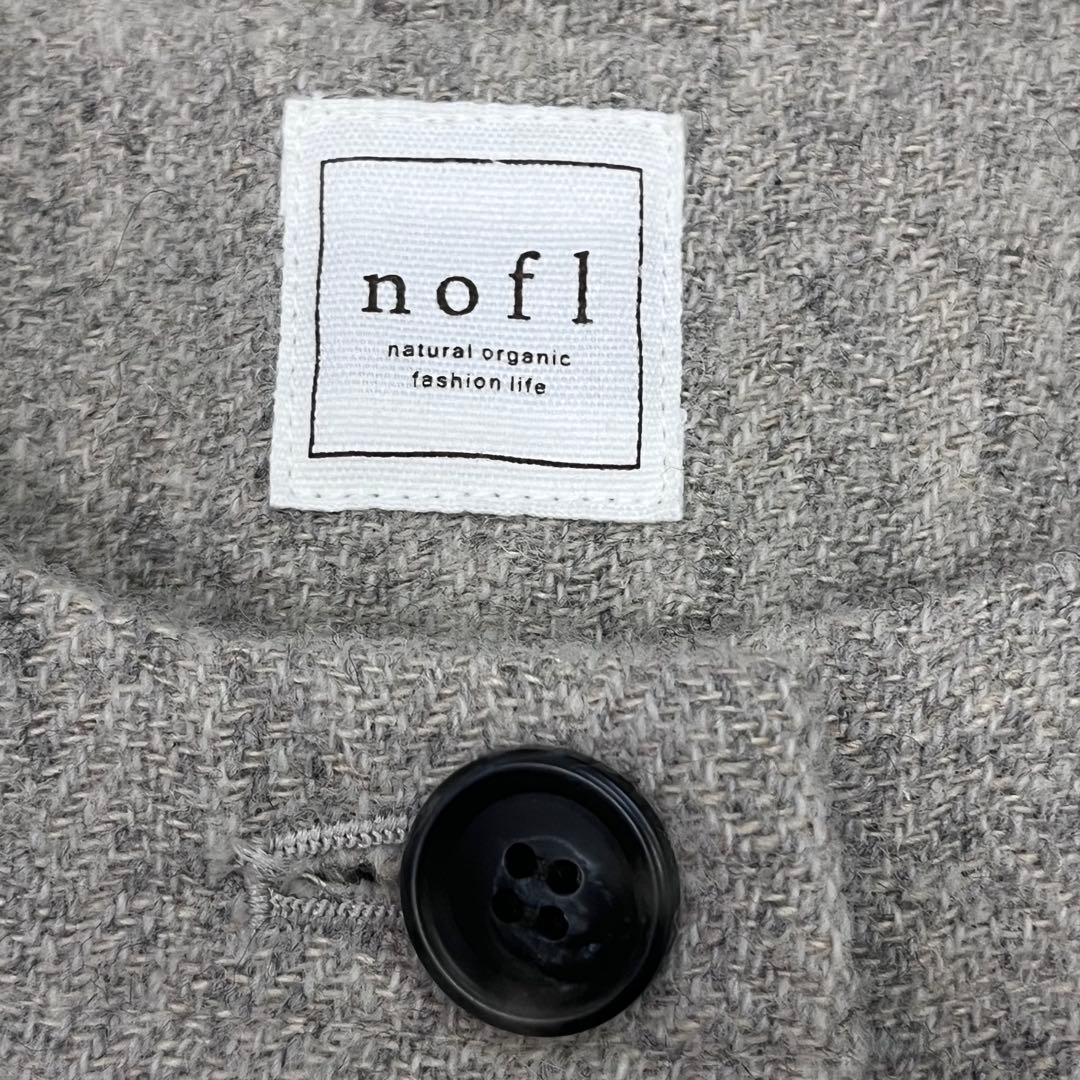 ◆新品未使用品◆ nofl ウールリネンヘリンボーンコート　ノーカラーコート
